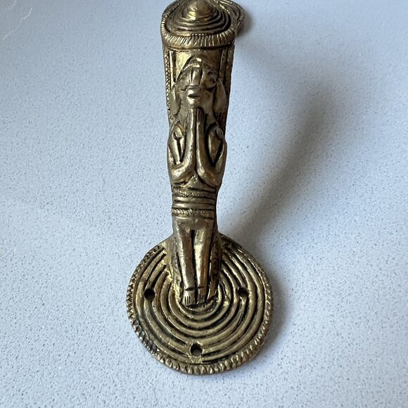 Solid Brass Door Handle Decorative Vintage Artisan Indian Ethnic Handmade - Picture 4 of 7
